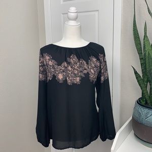 Black floral Loft blouse.